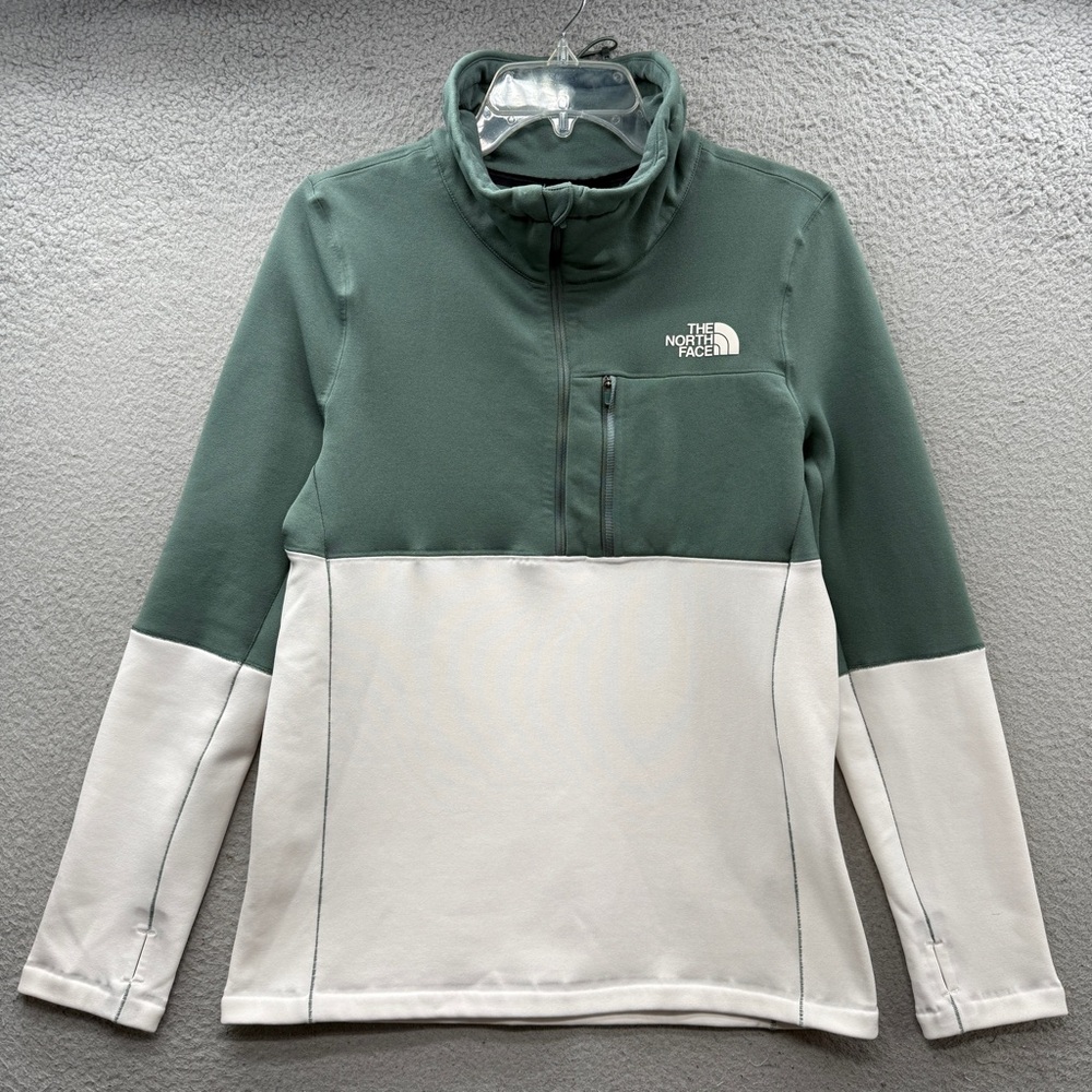 The North Face Tagen Women’s Teal Green Colorblock 1/4 Zip Fleece Ski Size L